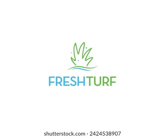 Simple Green Turf Logo Design Template