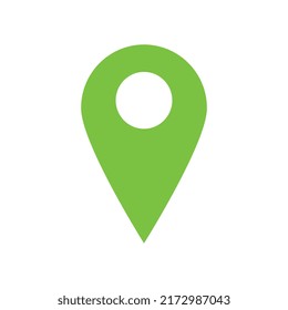 Forma de punto de ubicación de icono de vector verde simple.