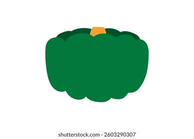 Simple green vector pumpkin illustration
