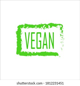 Simple green vegan vector symbol  icon no meat, bio, ecology, organic on white background for product labeling