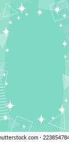 simple green vertical background of abstract geometric shapes  with glittering stars