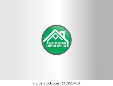 Simple green and white building logos