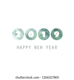 Einfache Vorlage für die Gestaltung von Grün- und Weißen Neujahrskarten, Decken oder Hintergründen - 2019