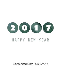  Simple Green and White New Year Card, Cover or Background Design Template - 2017