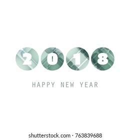 Plantilla de diseño simple de tarjetas, carátulas o fondo de Año Nuevo verde y blanco - 2018