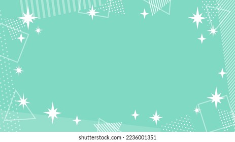 fondo ancho verde simple de formas geométricas abstractas con estrellas brillantes