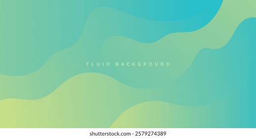 simple green and yellow fluid gradient background banner design. premium vector illustration eps10