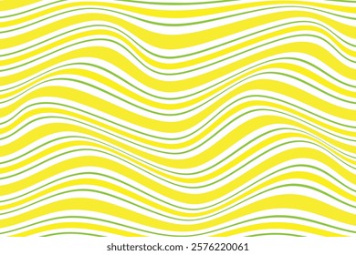 simple green yellow horizontal wavy distort wave line pattern wavy yellow and green stripes