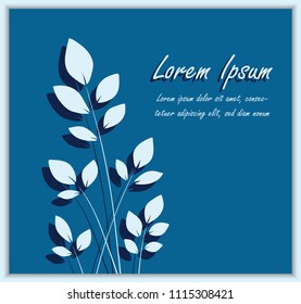 Simple greeting card with brunch over light blue background. Vector illustration