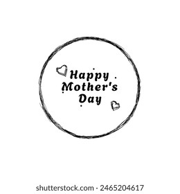 Simple greeting card design for celebration of mothers day with sketch style. monochrome color concept