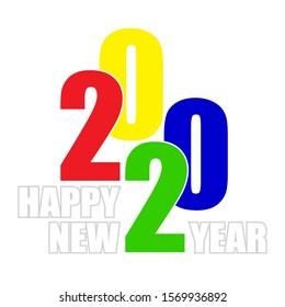 Simple Greeting Card Happy New Year 2020 Vector Illustration