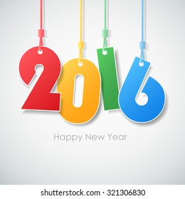 Simple greeting card happy new year 2016. Vector illustration eps10