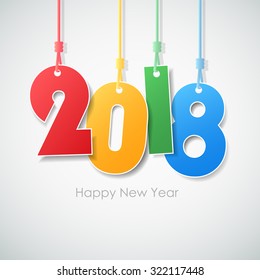 Simple greeting card happy new year 2018. Vector illustration eps10