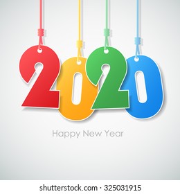 Simple greeting card happy new year 2020. Vector illustration eps10