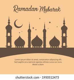 Simple Greeting card Ramadan Kareem vector illustration