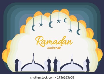 a simple greeting card for ramadan, ramadan mubarak