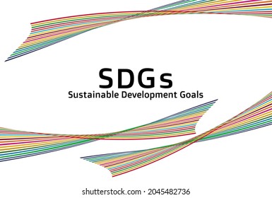 A simple greeting card. Sustainable Development Goals SDGs line art in 17 colors. vector. 
The design is made up of 17 colors with the image of the SDGs.