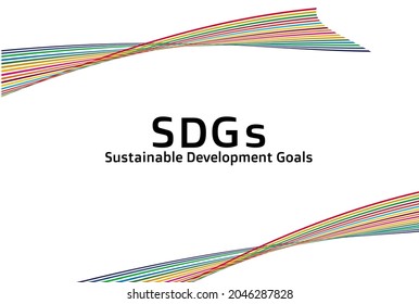 A simple greeting card. Sustainable Development Goals SDGs line art in 17 colors. vector. 
The design is made up of 17 colors with the image of the SDGs.