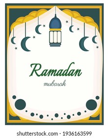 A simple greeting card with the theme of ramadan, ramadan mubarak