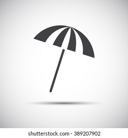 Iconos simples de paraguas grises de playa, ilustración vectorial