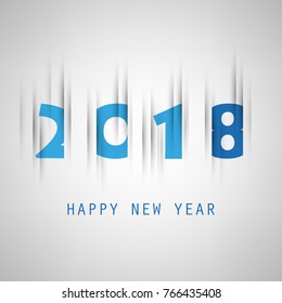 Simple Grey and Blue New Year Card, Cover or Background Design Template - 2018