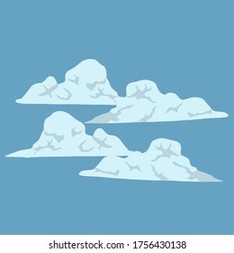 Simple Grey Clouds vector with blue sky background