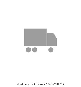 Simple Grey Delivery Package Cargo Truck Icon Symbol