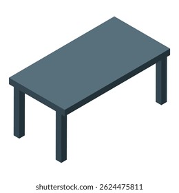Simple grey desk standing on four legs, perfect for minimalist or office themed designs