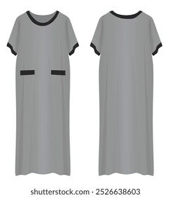 Simple grey dress. vector illustration