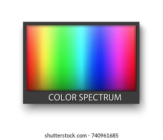 Simple grey frame with color spectrum isolaten on white background with shadow