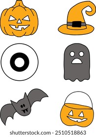 simple grey hellowin vector set