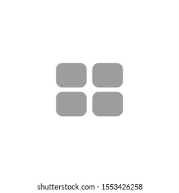 Simple Grey More Menu Icon Symbol. List Menu