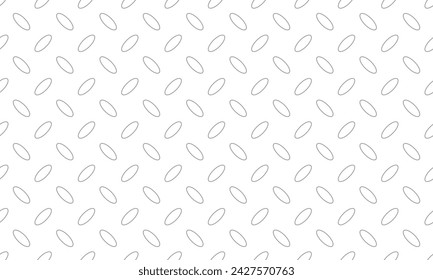Simple grey outline oval seamless pattern look like a plate texture  background. Vector Repeating Texture.