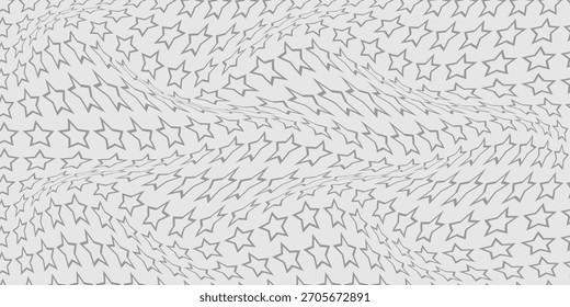 Patrón de onda de estrella de contorno gris simple para fondo de póster de Anuncio.