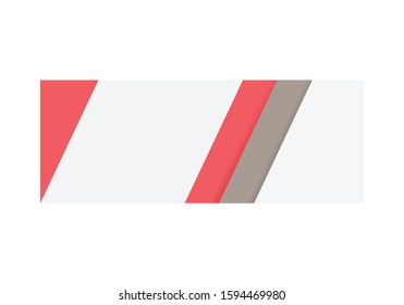 Simple Grey Red Web Banner Background. Paper Cut Style