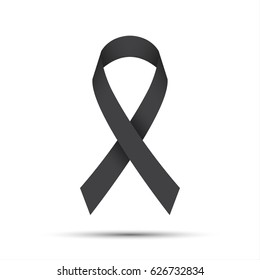 Simple grey ribbon icon, vector illustration
