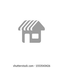 Simple Grey Shop Storefront Icon Symbol