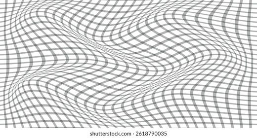simple grey thin line grid plaid wave pattern.