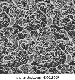 Simple grey waves pattern, with lines