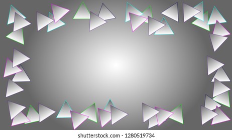 Simple grey and white gradient vector background with triangles framing the middle