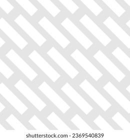 Simple grey and white vector seamless pattern with diagonal dash lines, rectangles, stripes, grid. Paving stones floor texture, brick wall. Abstract geometric background. Subtle repeat geo design