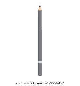 Lápis de madeira cinza simples com uma ponta preta afiada apontando para cima, pronto para escrever e desenhar