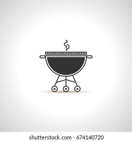 Simple grill icon. Black emblem 