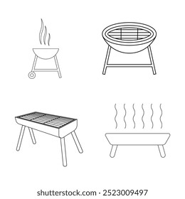 simple grill icon illustration design