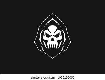 Simple Grim Reaper Skull Edgy Geometric Design