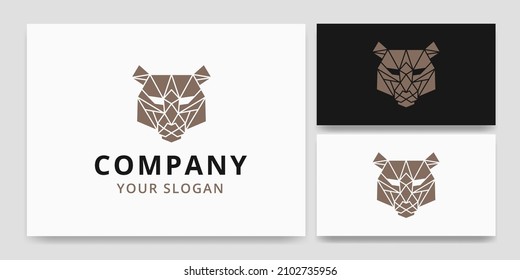 Simple Grizzly Bear Geometric Polygonal Logo