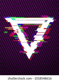 Simple grometric template glich broken form. Can be used on flyers, banners, posters or web. Abstract colorful style. Vector illustration. EPS 10.