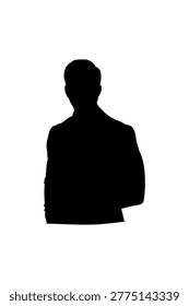 Simple groom silhouette bust, isolated wedding fiance shadow shape icon
