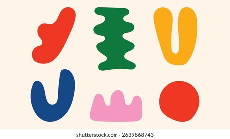 Simple groovy floral vector design – naive art with botanical elements, flower frames and templates for posters, prints and placards with space for your message