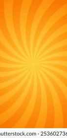 Simple Groovy Orange Gradient Swirl Effect Design In Blank Vertical Vector Plain Background